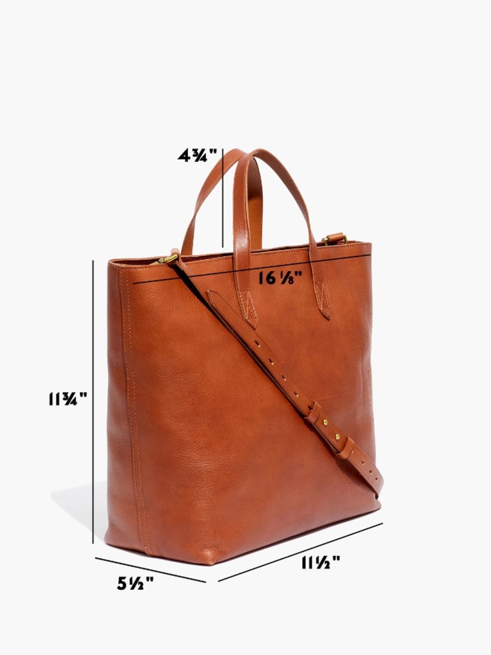 Madewell Zip Top Transport Carryall English Saddle Color - Picture 13 of 13